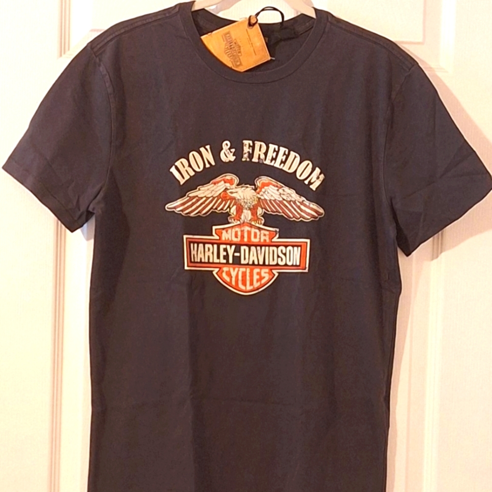 Harley-Davidson Black Graphic T-Shirt‎ Iron & Freedom
